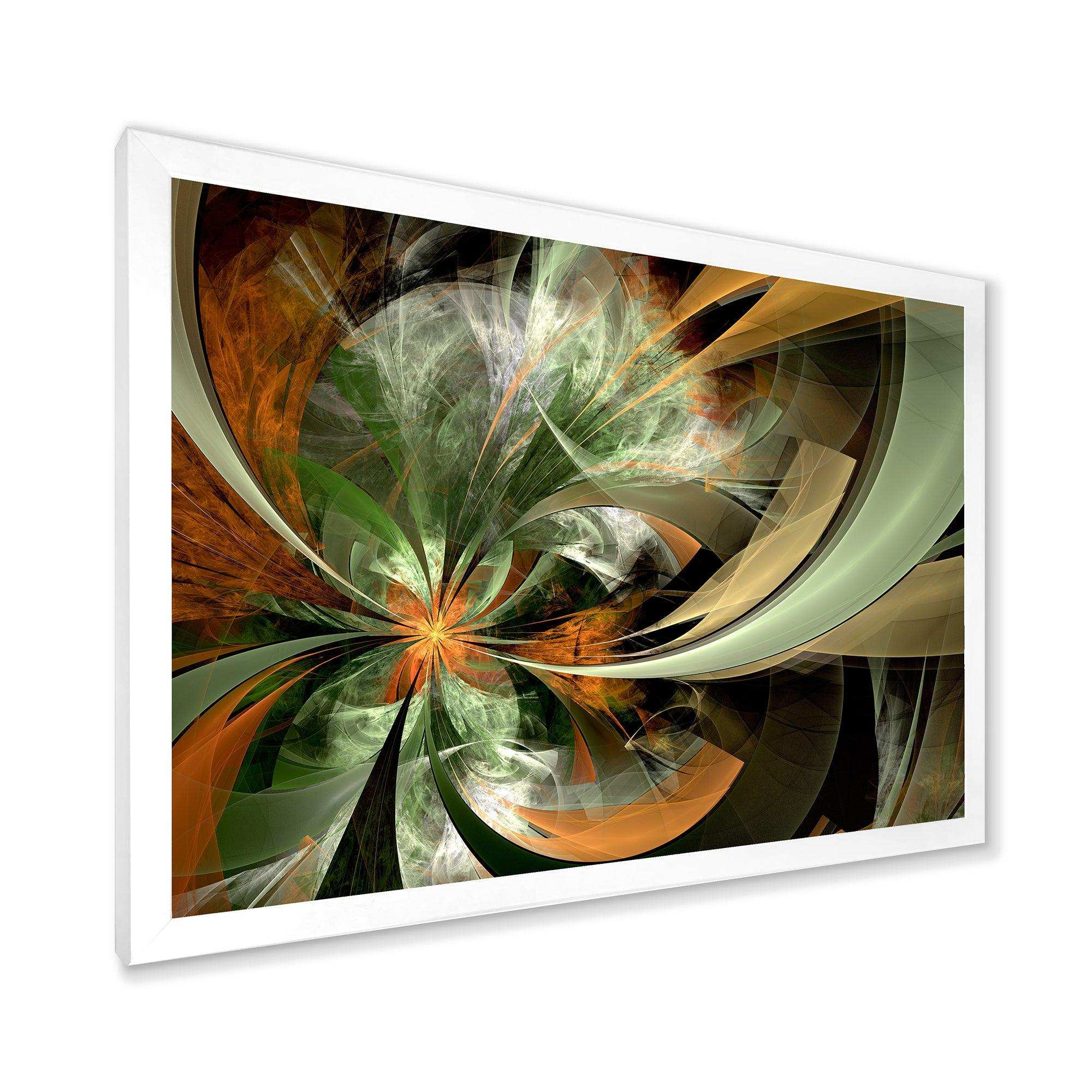 Symmetrical Orange Green Fractal Flower