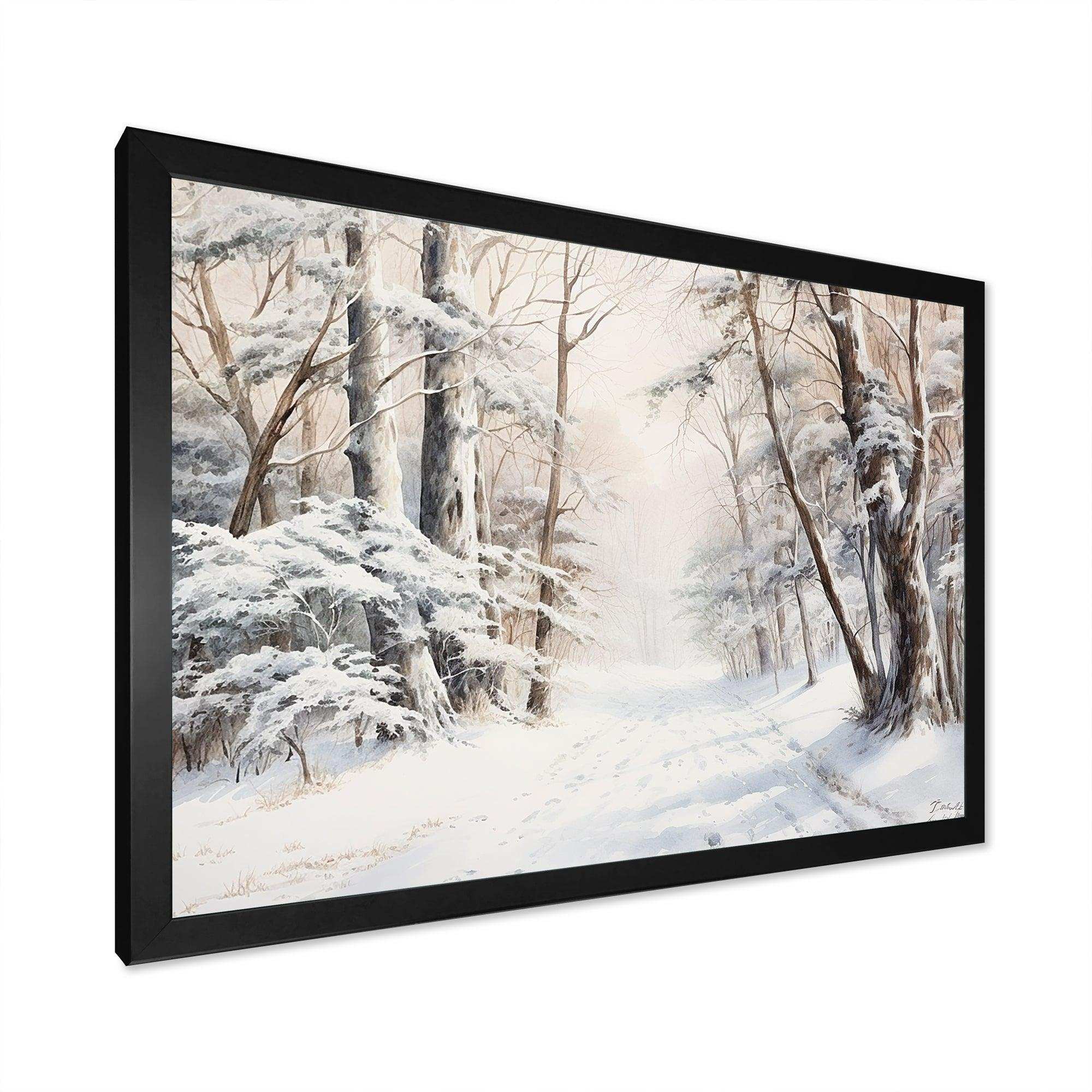 Winter Forest Snow Charm Landscape - Landscapes Canvas Wall Art