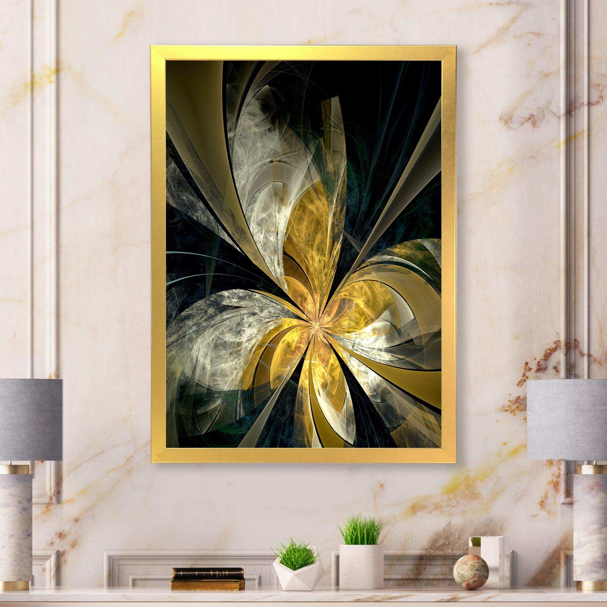 Symmetrical White Gold Fractal Flower