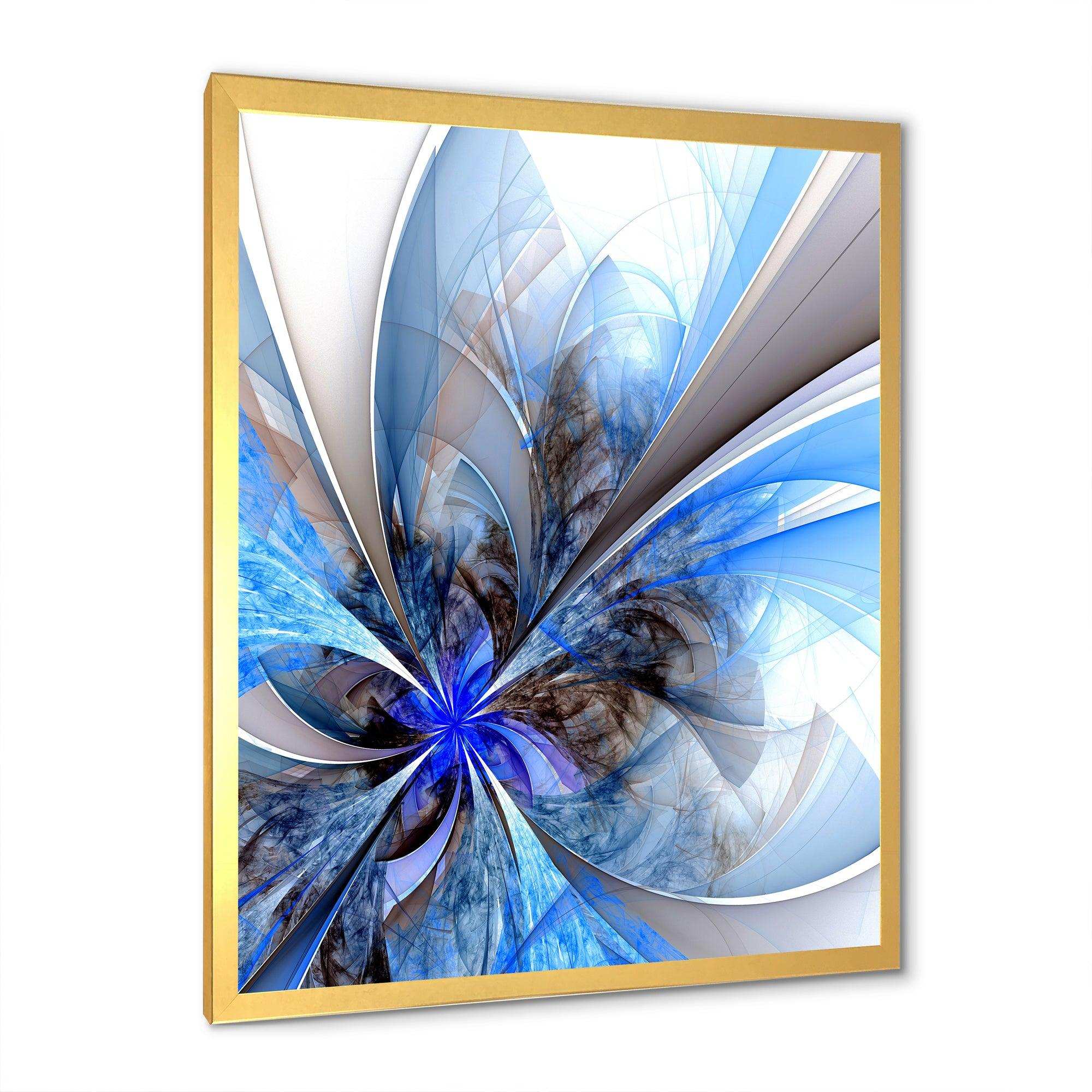 Symmetrical Large Blue Fractal Flower