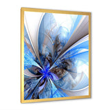 Symmetrical Large Blue Fractal Flower