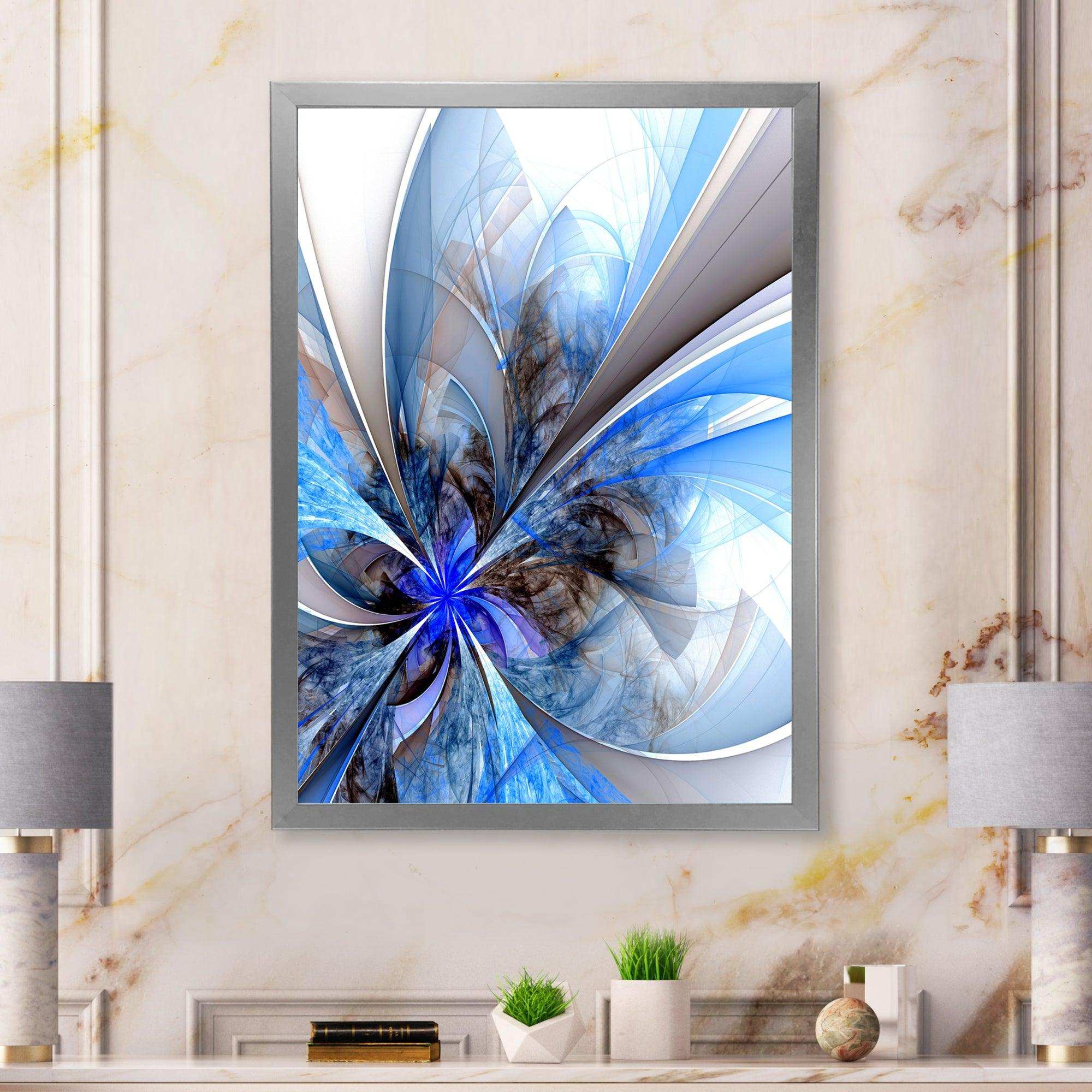 Symmetrical Large Blue Fractal Flower
