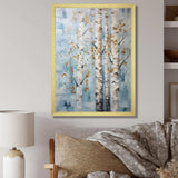 Silver Blue Tree Birchs Breath I - Floral Canvas Wall Art