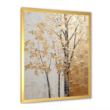 Minimalism Golden Trees Harmony II - Landscapes Canvas Wall Art