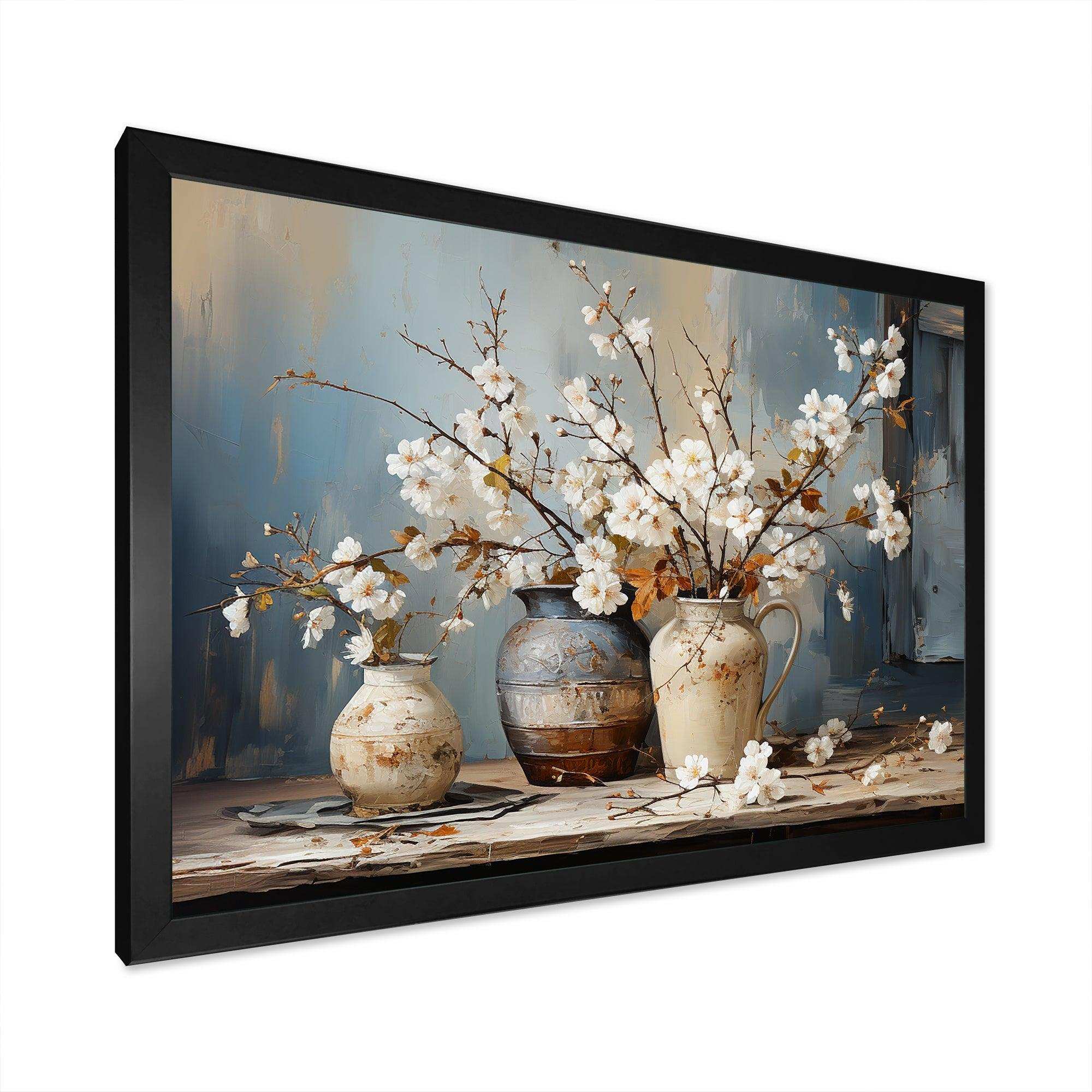 Pottery And Flowers Still Life I - Landscapes Canvas Wall Art