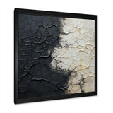 white and black Abstract split - Abstract Canvas Wall Art