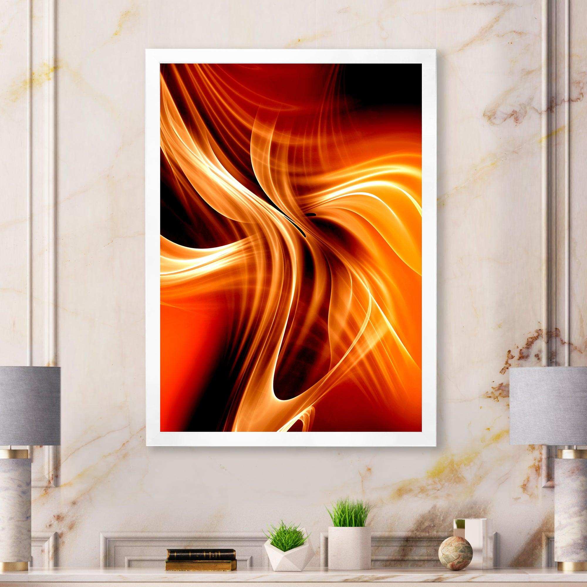 Orange Abstract Warm Fractal Design