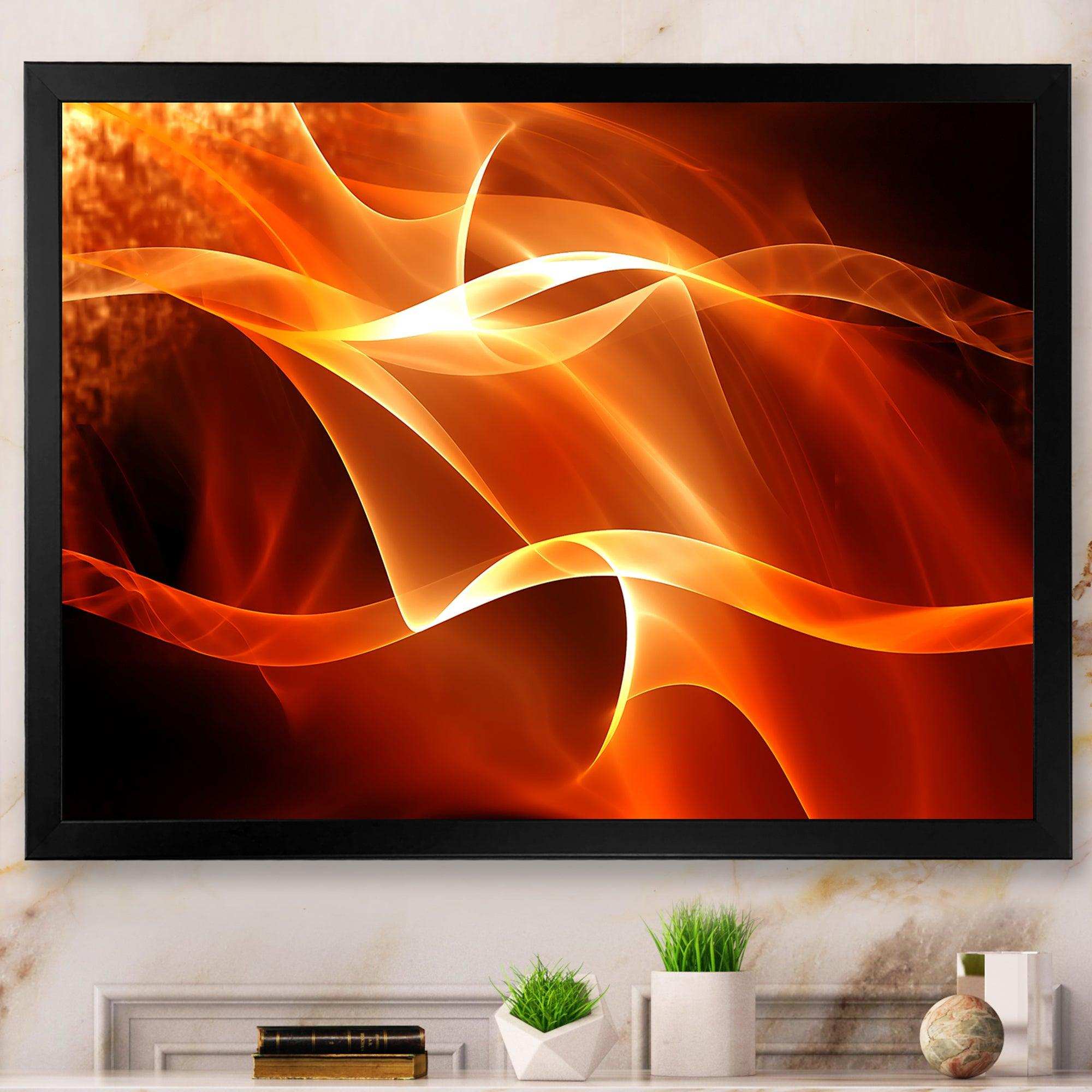 Orange 3d Abstract Fractal Waves
