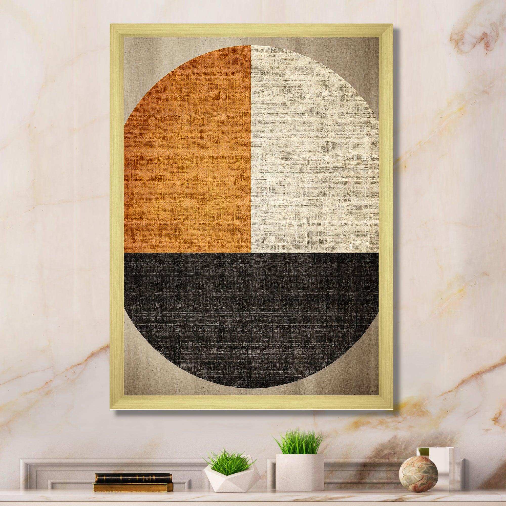 Orange and black geometric breeze shapes - Abstract Canvas Wall Art
