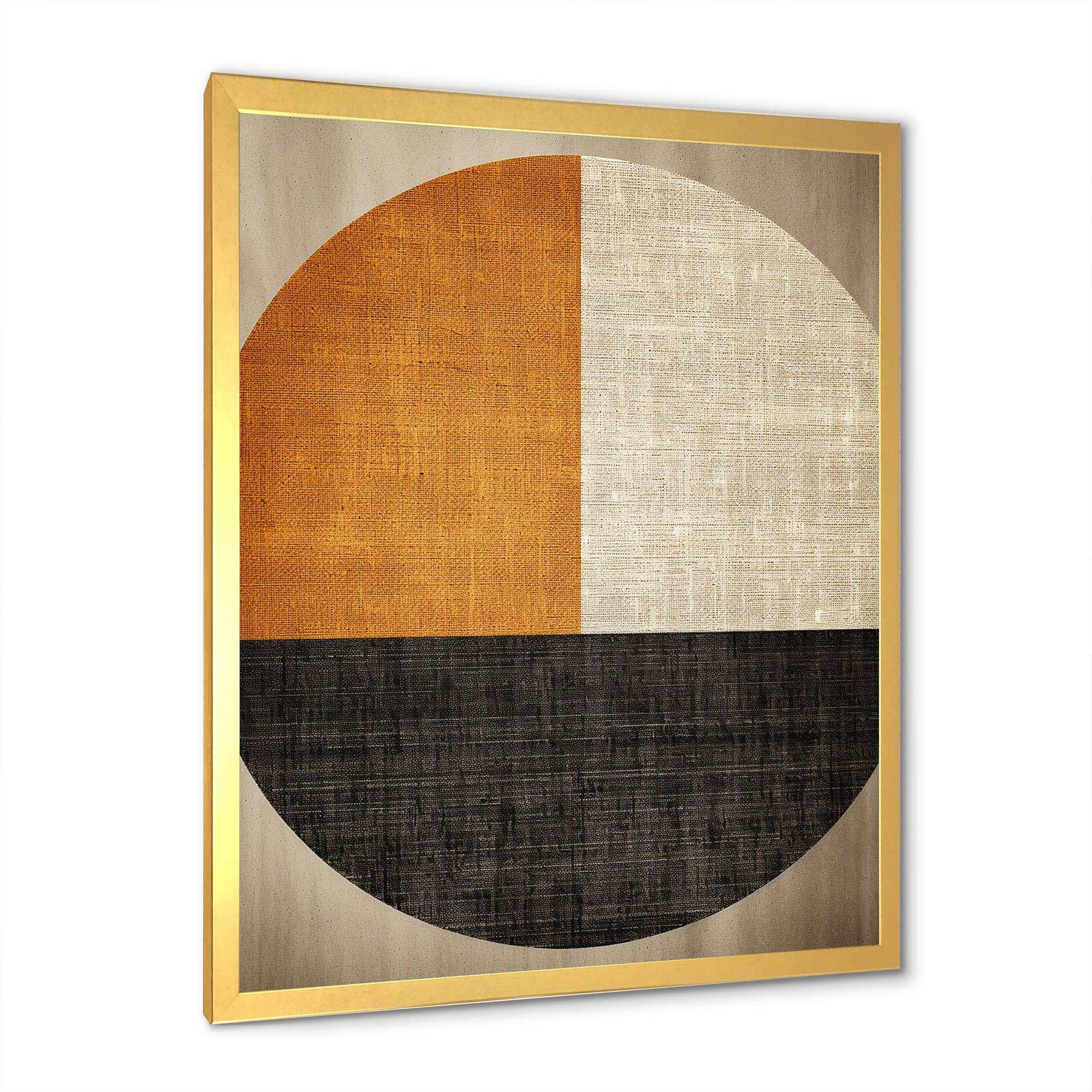 Orange and black geometric breeze shapes - Abstract Canvas Wall Art