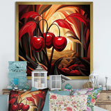 Summer Cherries cubic design II - Floral Canvas Wall Art