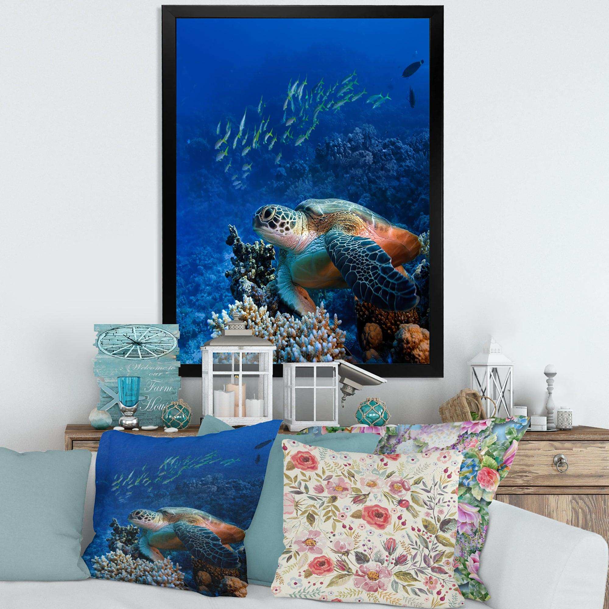 Large Sea Turtle underwater