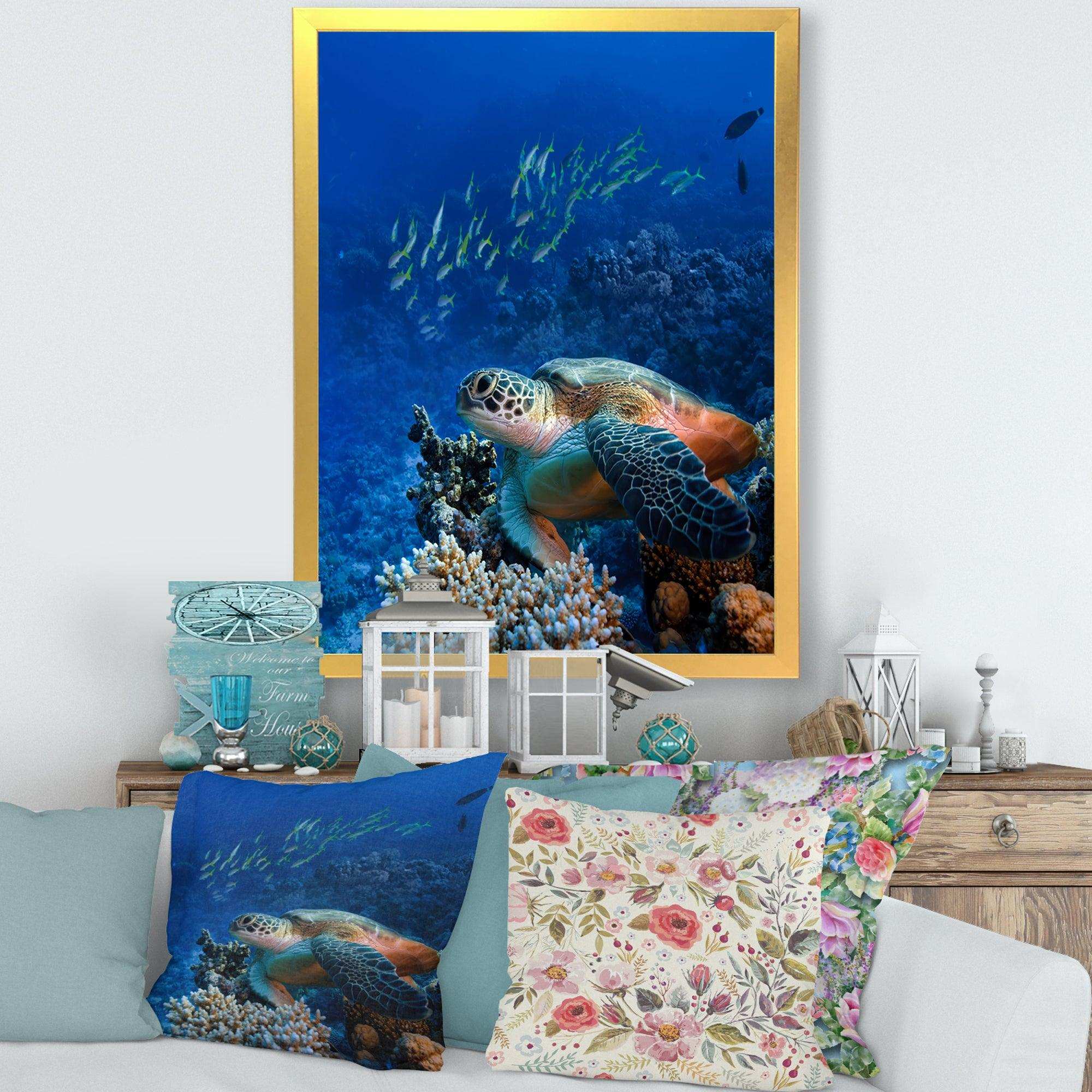 Large Sea Turtle underwater