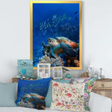 Large Sea Turtle underwater