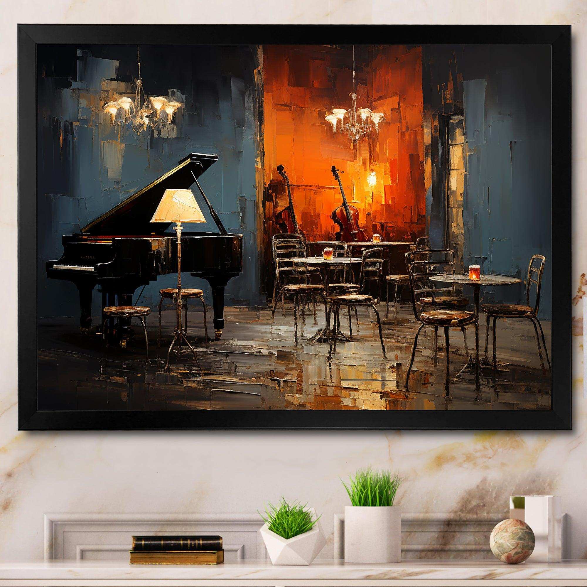 Vintage pinao sonata in jazz cafe II - Music Canvas Wall Art