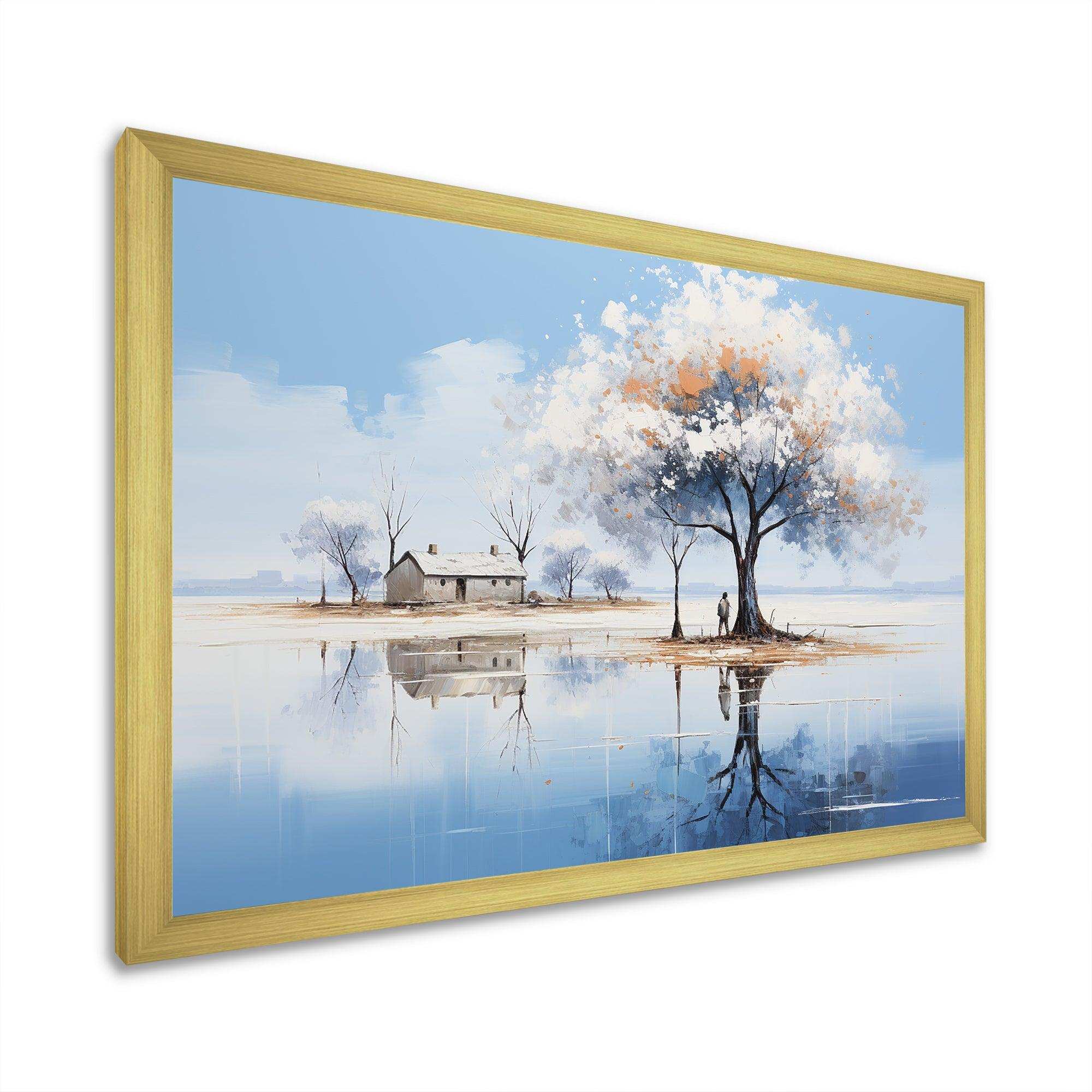 Minimalism lakefront cottage oasis 2 - Landscapes Canvas Wall Art