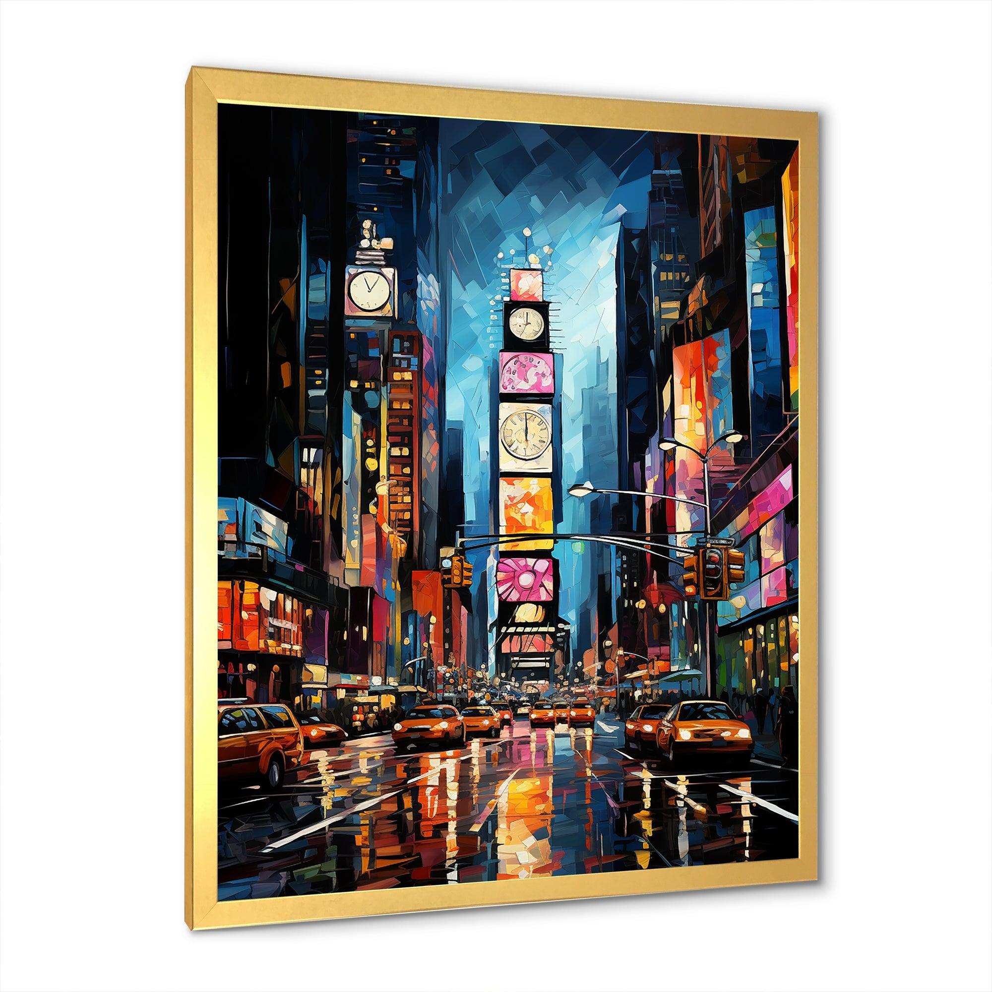 New York City Time square lights II - Cityscapes Canvas Wall Art