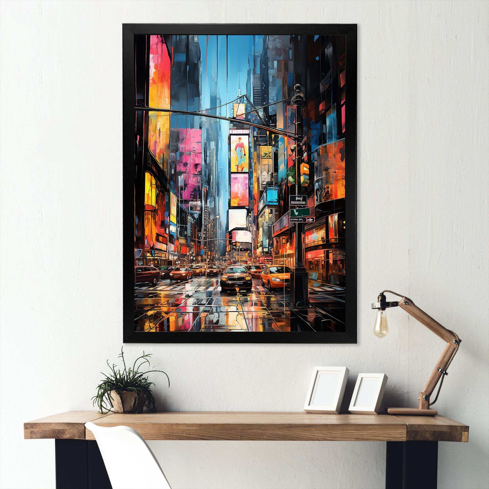 New York City Time square lights V - Cityscapes Canvas Wall Art