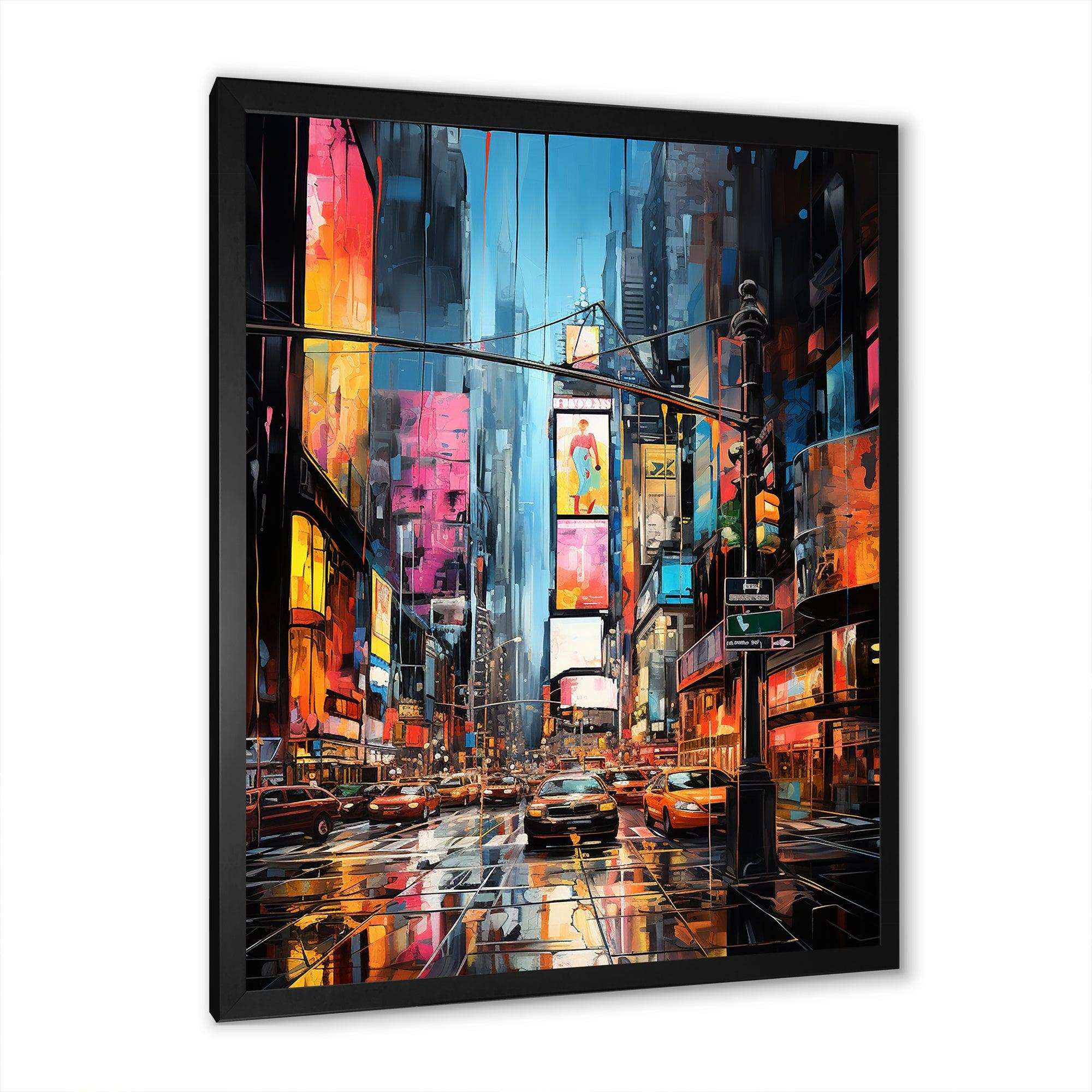 New York City Time square lights V - Cityscapes Canvas Wall Art