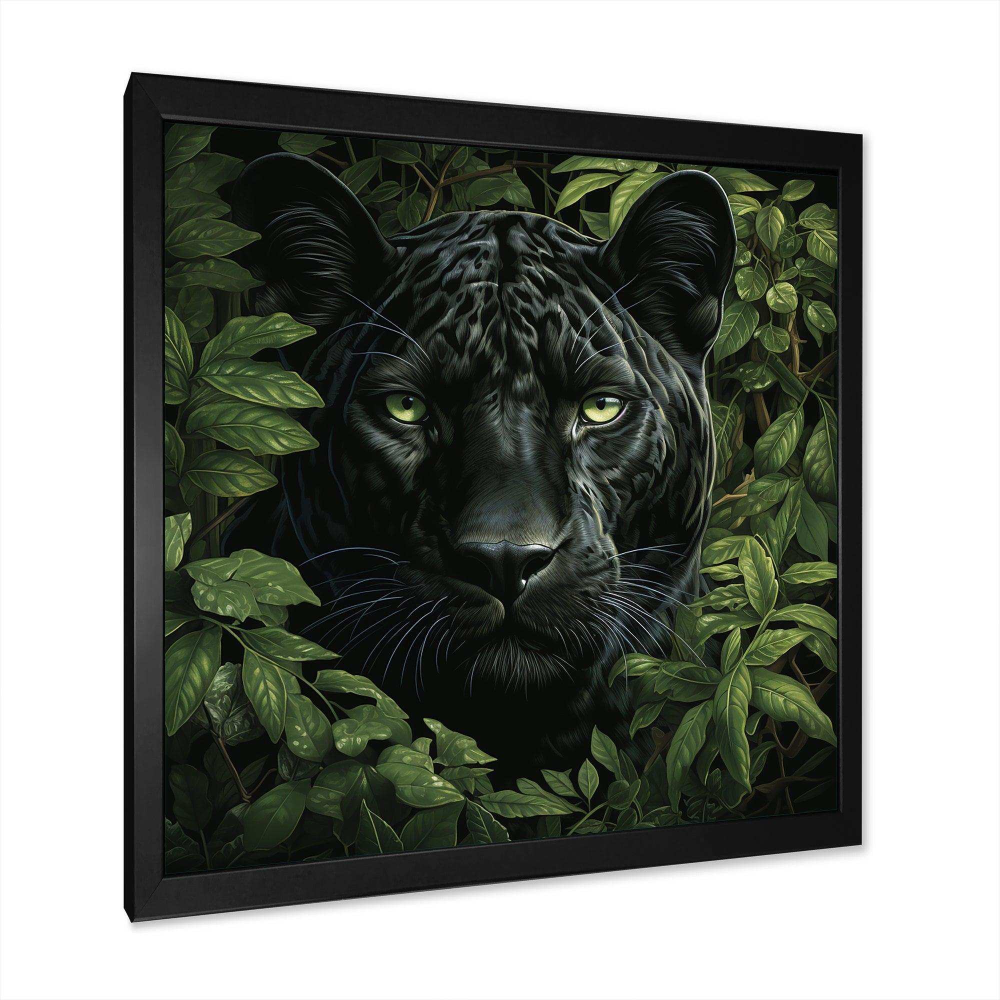 Foliage staking Panther - Animals Canvas Wall Art