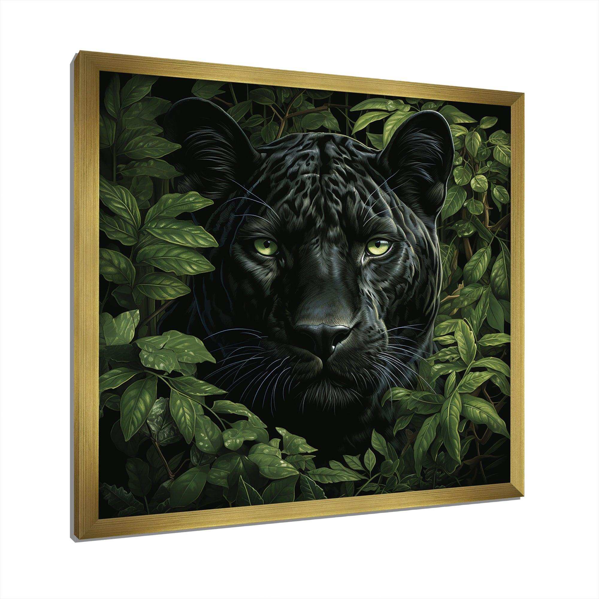 Foliage staking Panther - Animals Canvas Wall Art