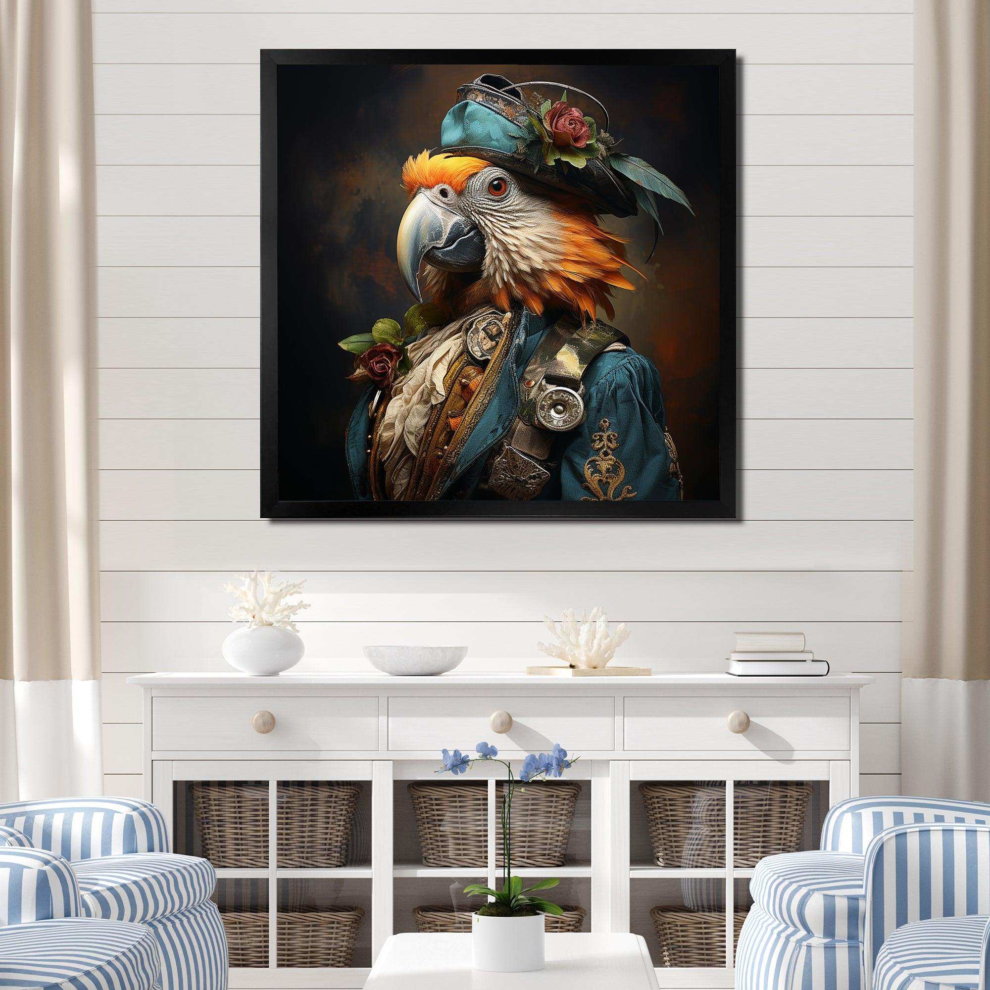 Pirates Parrot feathered buccaneer I - People Canvas Wall Art