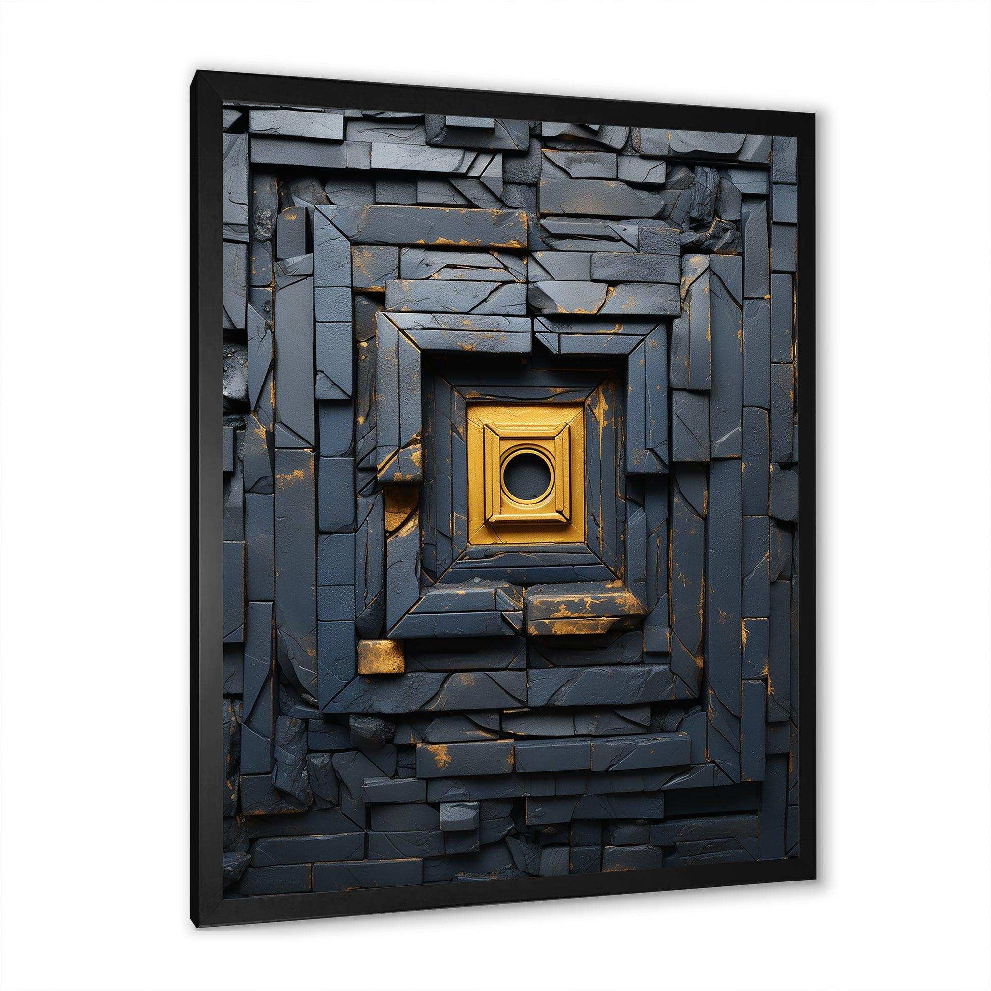 Ancient Stone Maya Labyrinth I - Landscapes Canvas Wall Art