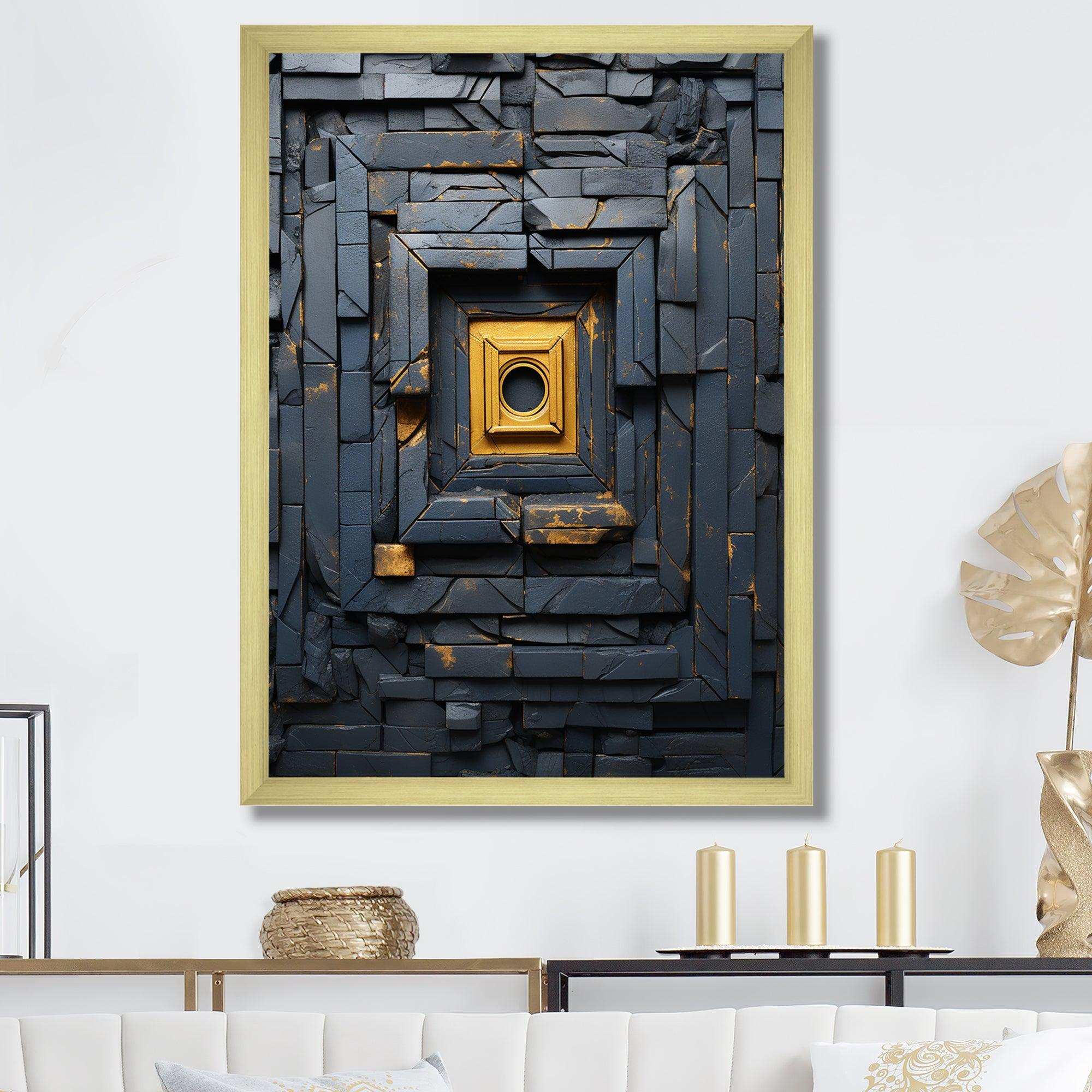 Ancient Stone Maya Labyrinth I - Landscapes Canvas Wall Art