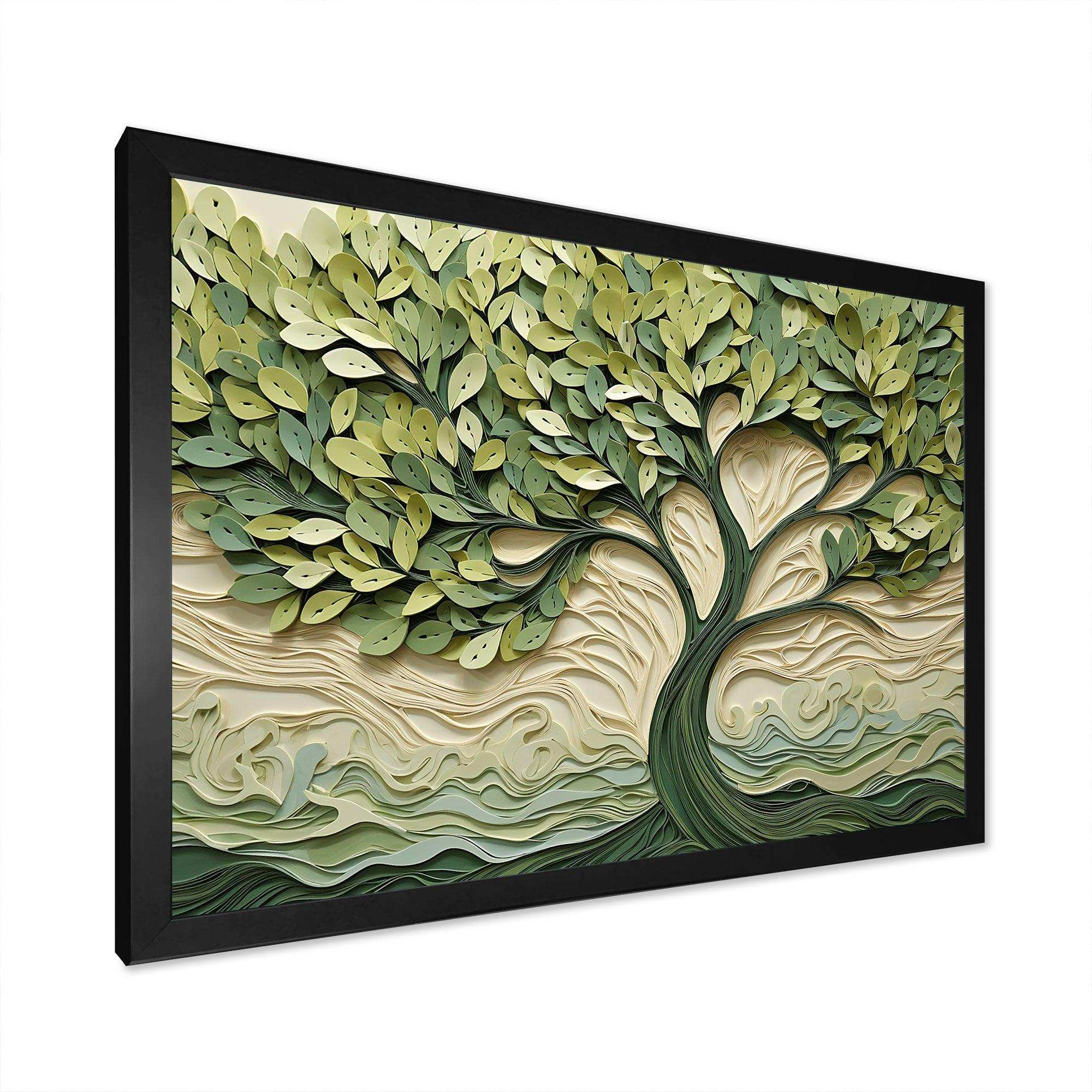 Tree American Basswood collage 3 - Landscapes Canvas Wall Art