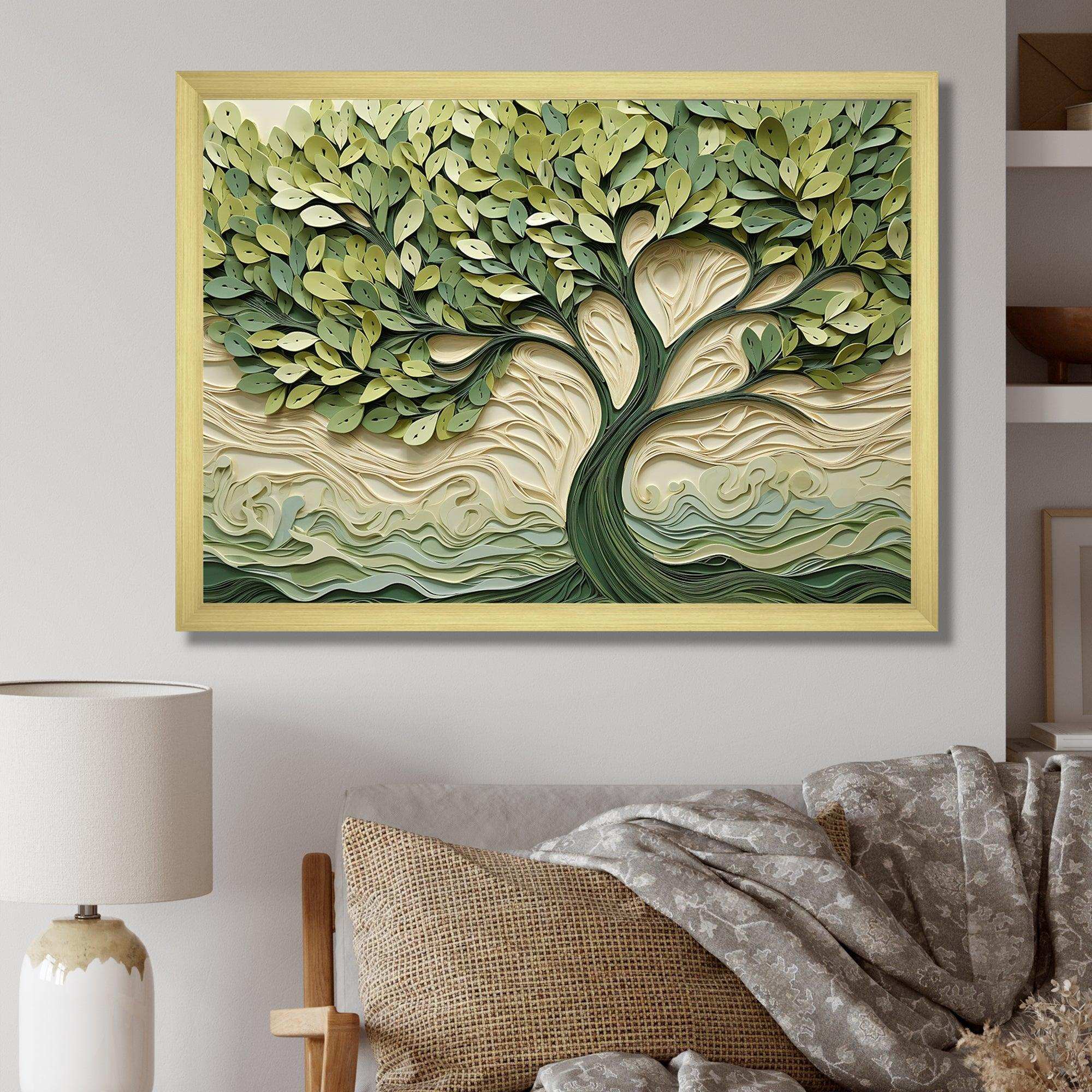 Tree American Basswood collage 3 - Landscapes Canvas Wall Art