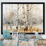 Winter birch wood forest I - Floral Canvas Wall Art