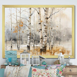 Winter birch wood forest I - Floral Canvas Wall Art