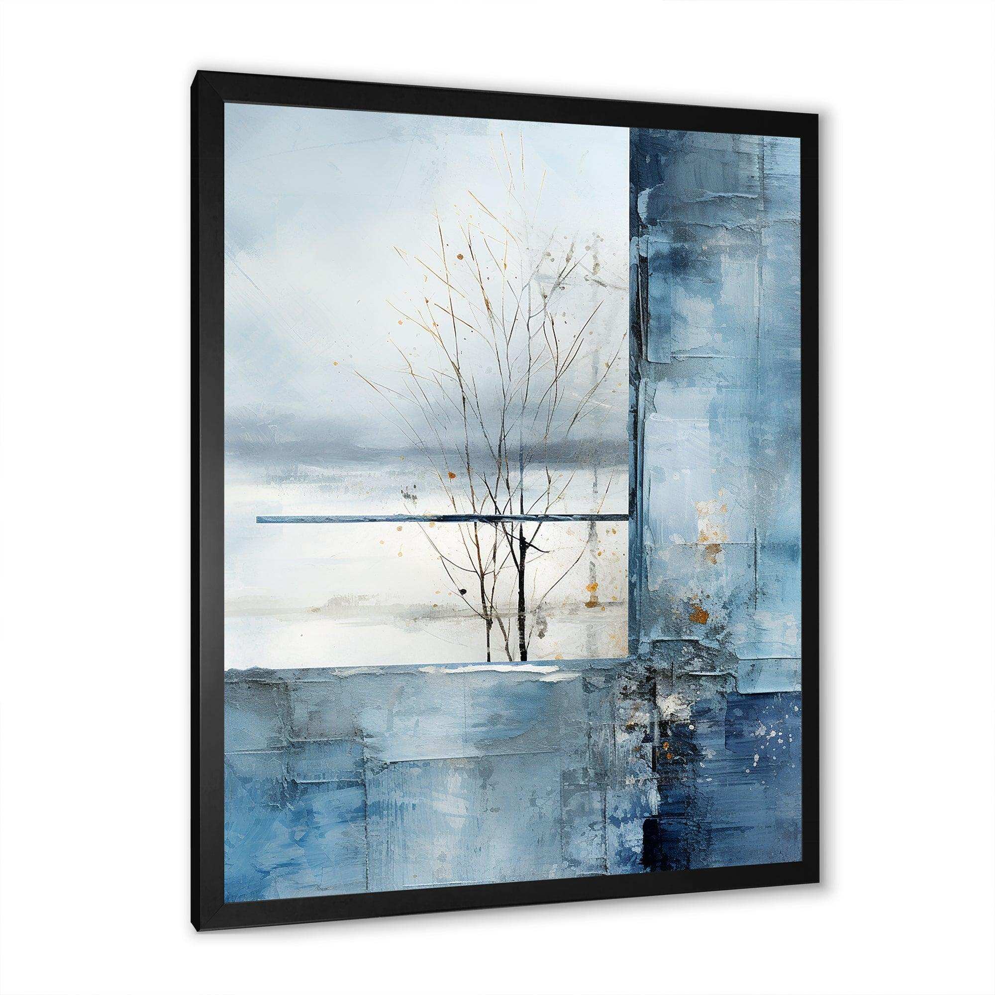 White and blue Winter forest collage IV - Landscapes Canvas Wall Art