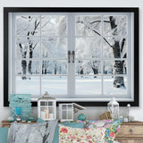 Winter Forest window views I - Landscapes Canvas Wall Art