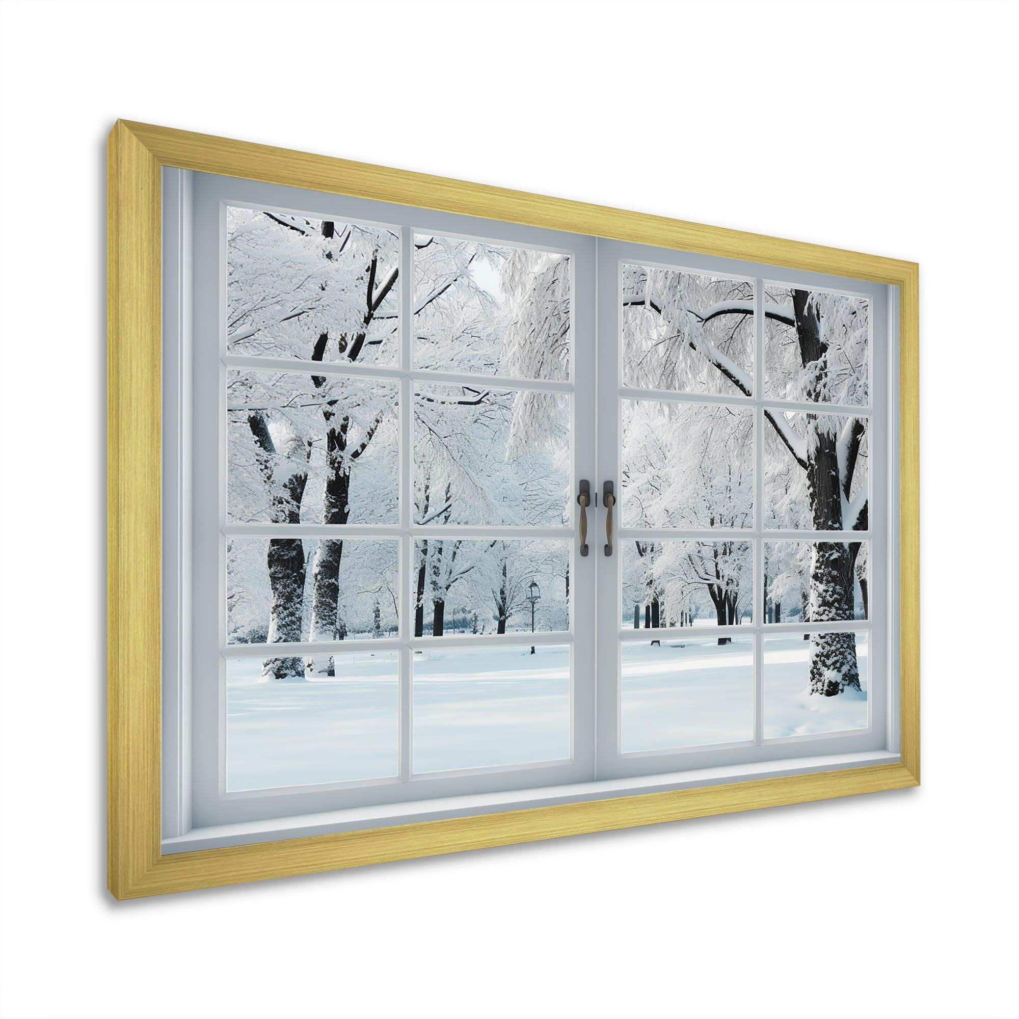 Winter Forest window views I - Landscapes Canvas Wall Art