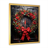 Christmas Holiday Festivity Wreath - Floral Canvas Wall Art