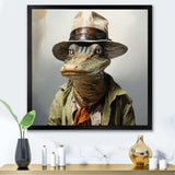 Countryside alligator in suit  I - Crocodile Canvas Wall Art