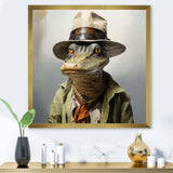 Countryside alligator in suit  I - Crocodile Canvas Wall Art