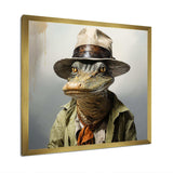 Countryside alligator in suit  I - Crocodile Canvas Wall Art