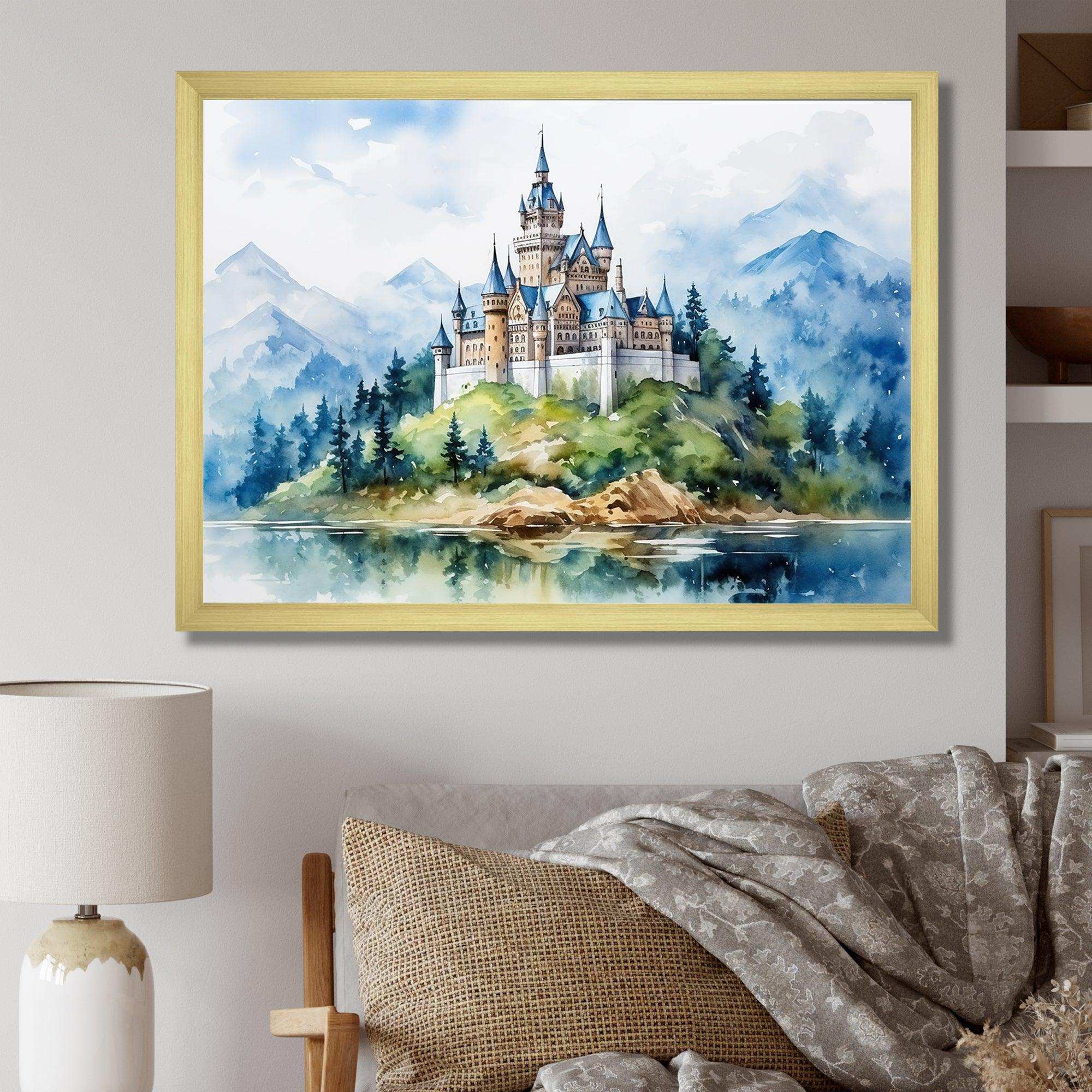 Middle Ages Castle mountains - Architecture Canvas Wall Art