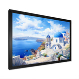 Santorini Greece coastal village serenity  II - Landscapes Canvas Wall Art