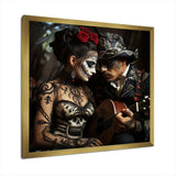 Roses Day of the dead Mexican portrait II - Fashion Canvas Wall Art
