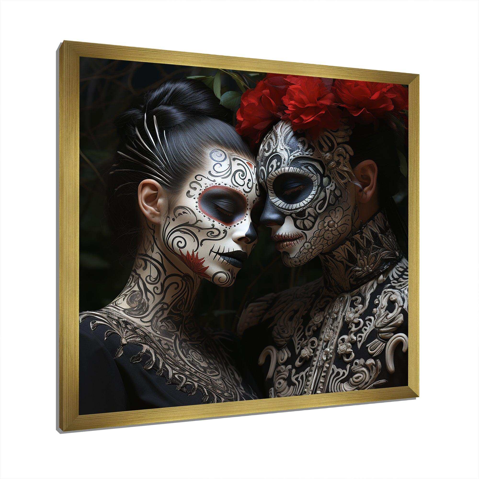 Mexican Day of the dead portrait I - Fashion Canvas Wall Art