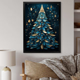 Magical blue and golden christmas tree - Landscapes Canvas Wall Art