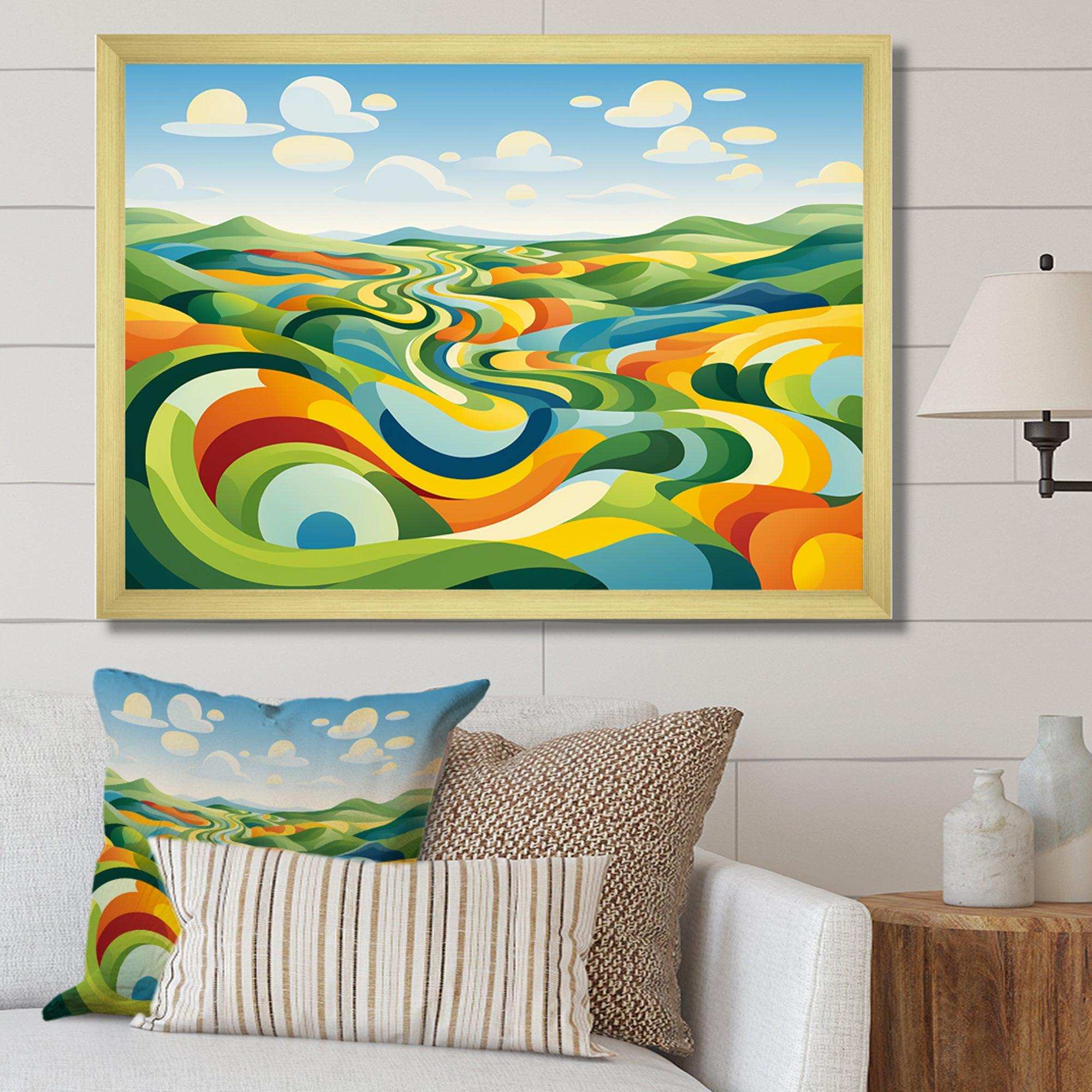 Modern bold farm horizon I - Landscapes Canvas Wall Art
