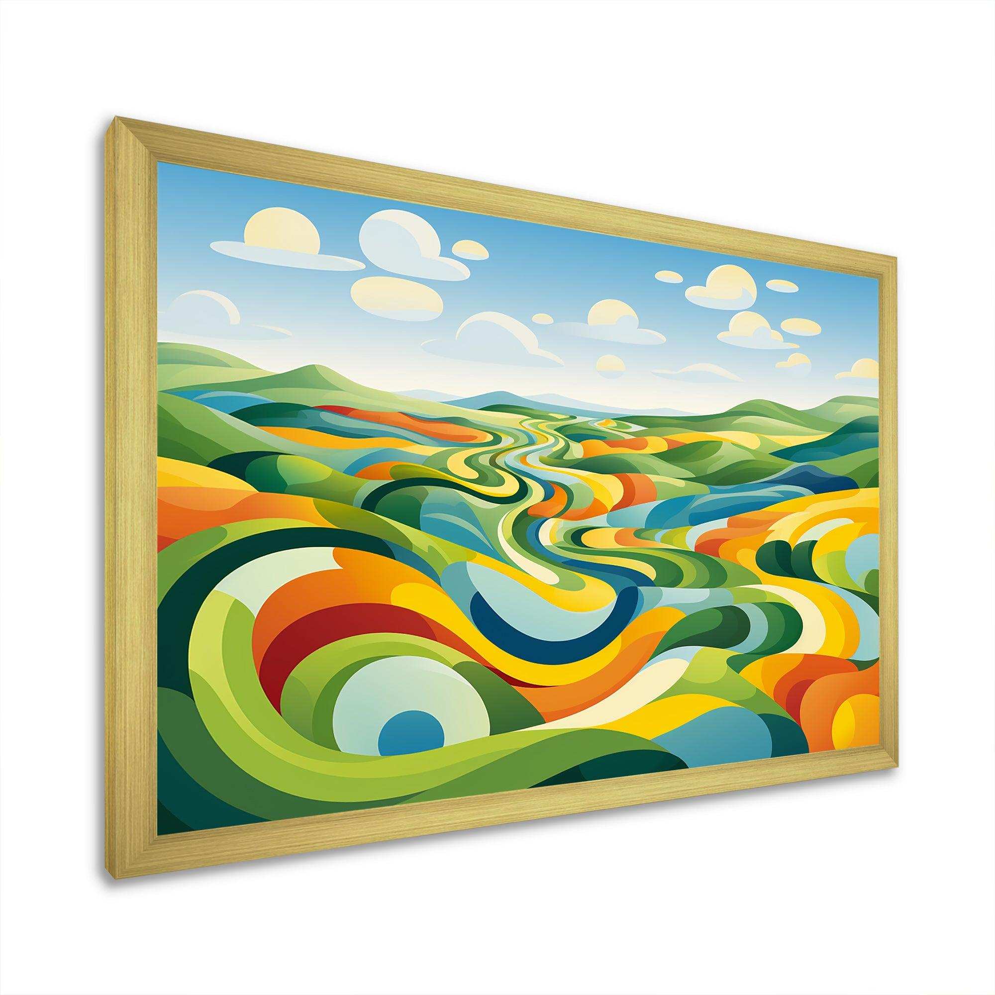 Modern bold farm horizon I - Landscapes Canvas Wall Art