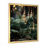 Green Christmas decoations pine tree III - Floral Canvas Wall Art