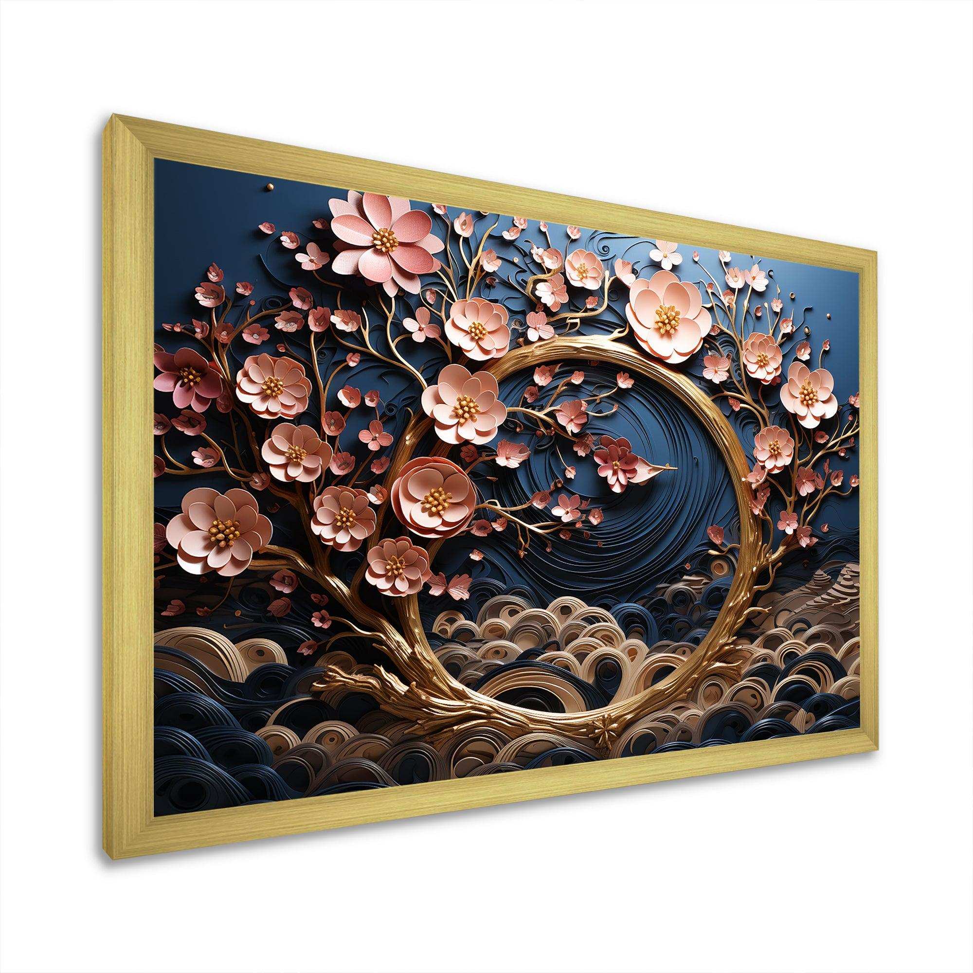 Purple and Blue Golden Orchid Tree Garden Of Branches IV - Landscapes Canvas Wall Art