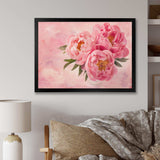Peony Flowers in Vase on Pink
