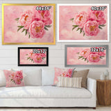 Peony Flowers in Vase on Pink